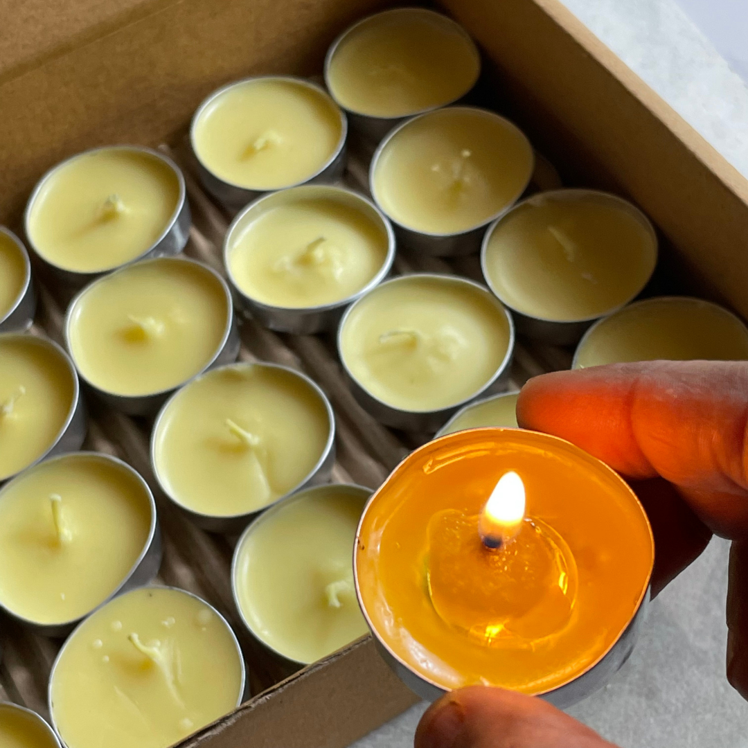 ghee diya - candles - 40 pcs - with base