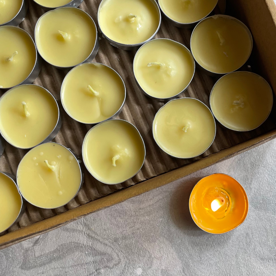 ghee diya - candles - 40 pcs - with base